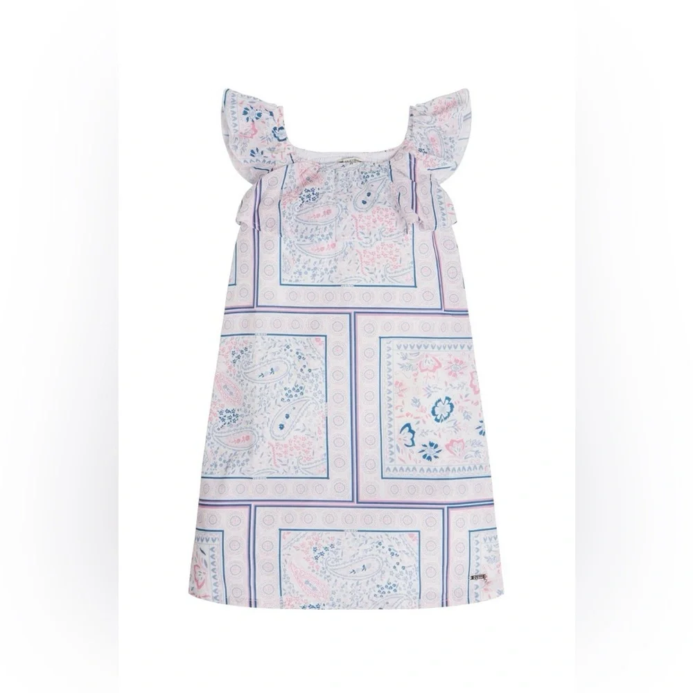Guess Pink & Blue Poplin Paisley Patterned Sleeveless Sundress Size 10